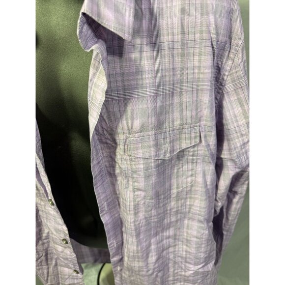 Calvin Klein Purple Subtle Plaid Dress Shirt Long Sleeve Size XL Business Casual - Picture 3 of 3